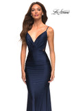Picture of: Rhinestone Beaded Prom Dress with Illusion Sides and Back in Blue, Style: 30589, Detail Picture 3
