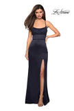 Picture of: Fitted Jersey Dress with Banded Waist and Beads in Navy, Style: 27274, Detail Picture 4