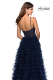 Picture of: Layered Tulle Prom Dress with Sheer Rhinestone Top in Navy, Style: 28788, Detail Picture 4