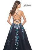 Picture of: Gorgeous Sequin Floral Lace Applique A-Line Tulle Prom Dress in Navy, Style: 32023, Detail Picture 5