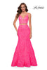 Picture of: Two Piece Gown with Mermaid Skirt and Sheer Sides in Neon Pink, Style 29967, Main Picture