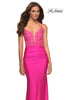 Picture of: Neon Prom Dress with Beautiful Lace Bodice and Jersey Skirt in Pink, Style: 30606, Main Picture