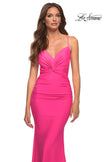 Picture of: Neon Prom Dress with Knot at Waist and Open Back in Pink, Style: 30611, Main Picture