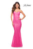 Picture of: Neon Pink Long Sequin Strapless Gown with Sweetheart Top in Neon Pink, Style: 30698, Main Picture