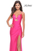 Picture of: Knot Detail Jersey Dress with Cut Out in Neon Pink, Style: 31575, Main Picture