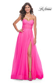 Picture of: Neon Strapless Sweetheart A-Line Corset Prom Dress in Neon Pink, Style: 32341, Main Picture