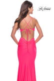 Picture of: Prom Dress with Cut Out Sides and Low Open Back in Neon in Neon Pink, Style: 31428, Detail Picture 2