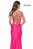 Picture of: Knot Detail Jersey Dress with Cut Out in Neon Pink, Style: 31575, Detail Picture 2