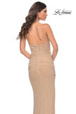 Picture of: Net Jersey Rhinestone Prom Dress with Corset Waist in Nude, Style: 32097, Detail Picture 8