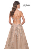 Picture of: Gorgeous Sequin Beaded Floral A-Line Tulle Dress in Nude, Style: 32052, Detail Picture 2
