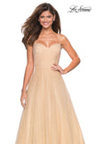 Picture of: Rhinestone A-Line Tulle Prom Dress in Nude, Style: 27608, Detail Picture 3