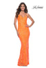 Picture of: Neon Fitted Print Sequin Pastel Prom Dress in Orange, Style: 32343, Main Picture