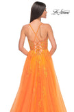 Picture of: A-Line Tulle Gown with Scallop Detail Bodice and Lace Applique in Orange, Style: 32028, Detail Picture 13