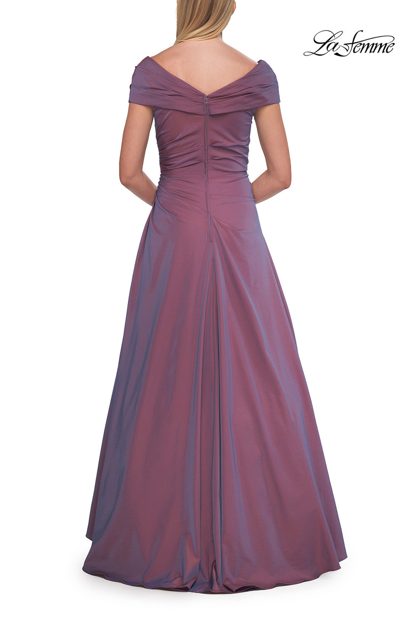 Picture of: Off-the-Shoulder Stretch Taffeta A-Line Gown in Orchid, Style: 33446, Detail Picture 12