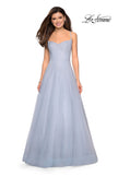 Picture of: Rhinestone A-Line Tulle Prom Dress in Pale Blue, Style: 27608, Detail Picture 1