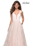 Picture of: Elegant Ball Gown With Floral Printed Skirt and Pockets in Pale Pink, Style: 27325, Detail Picture 1