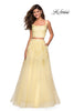 Picture of: Two Piece Floor Length Prom Dress with Lace Detail in Pale Yellow, Style: 27489, Main Picture