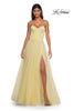 Picture of: A-line Tulle Dress with Satin Top and Rhinestone Neckline in Pale Yellow, Style: 32731, Detail Picture 6