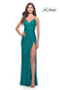 Picture of: Ruched Sequin Dress with Open Tie Back in Peacock, Style: 31583, Main Picture