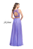 Picture of: Two Piece Prom Gown with Beaded lace Top and Pockets in Periwinkle, Style: 26087, Back Picture