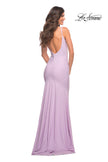Picture of: Jewel Embellished Long Jersey Gown with Train in Purple, Style: 30563, Detail Picture 3