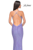 Picture of: Chic Soft Sequin Stretch Dress with Open Back in Periwinkle, Style: 31429, Detail Picture 6