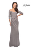 Picture of: Classic Long Dress with Three Quarter Sleeves in Platinum, Style: 25148, Main Picture