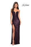Picture of: Sultry sequin Dress with Sweetheart Strapless Top in Plum, Style: 27670, Main Picture