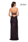 Picture of: Sultry sequin Dress with Sweetheart Strapless Top in Plum, Style: 27670, Detail Picture 2