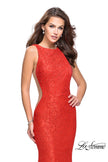 Picture of: Lace Mermaid Dress with Sheer Sides and Low Back in Poppy Red, Style: 24903, Detail Picture 6