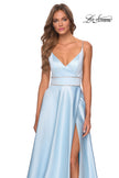 Picture of: A-line Gown with Double Rhinestone Belt Detail in Powder Blue, Style: 28385, Detail Picture 8