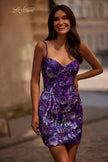 Picture of: Print Sequin Purple Short Homecoming Dress in Purple, Style 32505, Main Picture