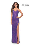 Picture of: Stretch Sequin Dress with Open Back in Purple, Style: 31209, Main Picture