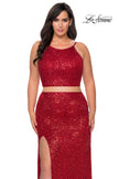 Picture of: Two Piece Long Sequin Plus Size Prom Dress in Red, Style: 29026, Detail Picture 1