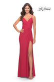 Picture of: Long Jersey Versatile Dress with Ruched Zipper in Red, Style: 31331, Main Picture