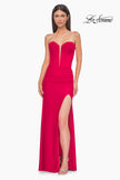 Picture of: Strapless Corset Style Prom Dress with Illusion Back in Red , Style 32941, Detail Picture 11