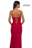 Picture of: Strapless Jersey Evening Dress with Unique Corset Top in Red, Style: 32843, Detail Picture 12