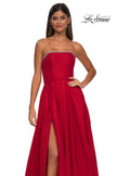 Picture of: A-line Mikado Prom Dress with Rhinestone Neckline in Red, Style: 33063, Detail Picture 13