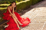 Picture of: Fabulous Tiered Ruffle Skirt Prom Dress with Strapless Top in Red, Style: 33717, Detail Picture 14, Landscape
