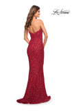 Picture of: Strapless Sweetheart Luxe Sequin Gown in Red, Style: 30714, Detail Picture 17