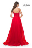 Picture of: A-line Square Neck Tulle Ballgown with Illusion Waist in Red, Style: 32017, Back Picture