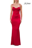 Picture of: Ruched Satin Gown with Sweetheart Neckline and Lace-Up Back in Red, Style: 33764, Detail Picture 19