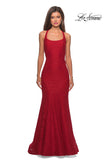 Picture of: Stretch Lace Mermaid Prom Dress with Cut Out Back in Red, Style: 27484, Detail Picture 2