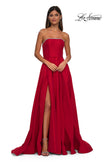 Picture of: A-line Mikado Prom Dress with Rhinestone Neckline in Red, Style: 33063, Detail Picture 2