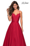 Picture of: Elegant Long Ball Gown with Empire Waist and V Back in Red, Style: 27447, Detail Picture 3