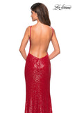 Picture of: Sparkling Fully sequin Prom Gown with Exposed Back in Red, Style: 27585, Detail Picture 3