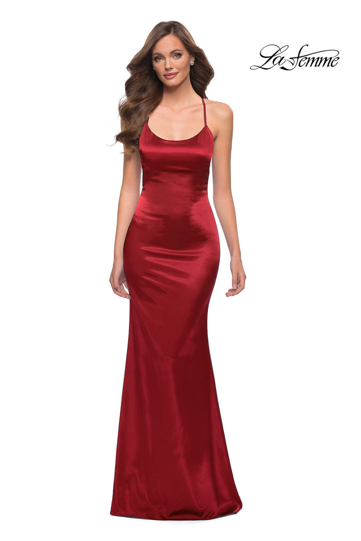 Picture of: Off the Shoulder Ruched Sequin Dress with Slit in Red, Style 29831, Detail Picture 3