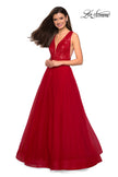 Picture of: sequin Bust A Line Prom Gown with Pockets in Red, Style: 27336, Detail Picture 4