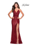 Picture of: Sequined Prom Gown with Cut Out Open Back in Red, Style: 28539, Detail Picture 4