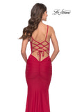 Picture of: Twist Front Cut Out Jersey Prom Dress in Red, Style: 31294, Detail Picture 5